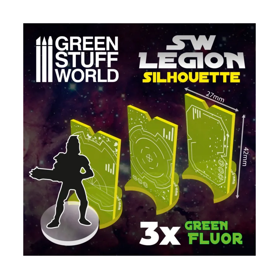 

SW Legion Silhouette — флюорожелтый/зеленый, Accessories - Tokens, Markers & Pawns (Green Stuff World)