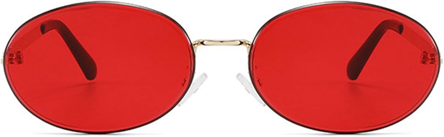 

Женские солнцезащитные очки Helena Fashion без оправы овальной формы, роскошная металлическая оправа 90-х годов, мужские классические винтажные круглые очки с защитой от УФ-излучения UV400, C5