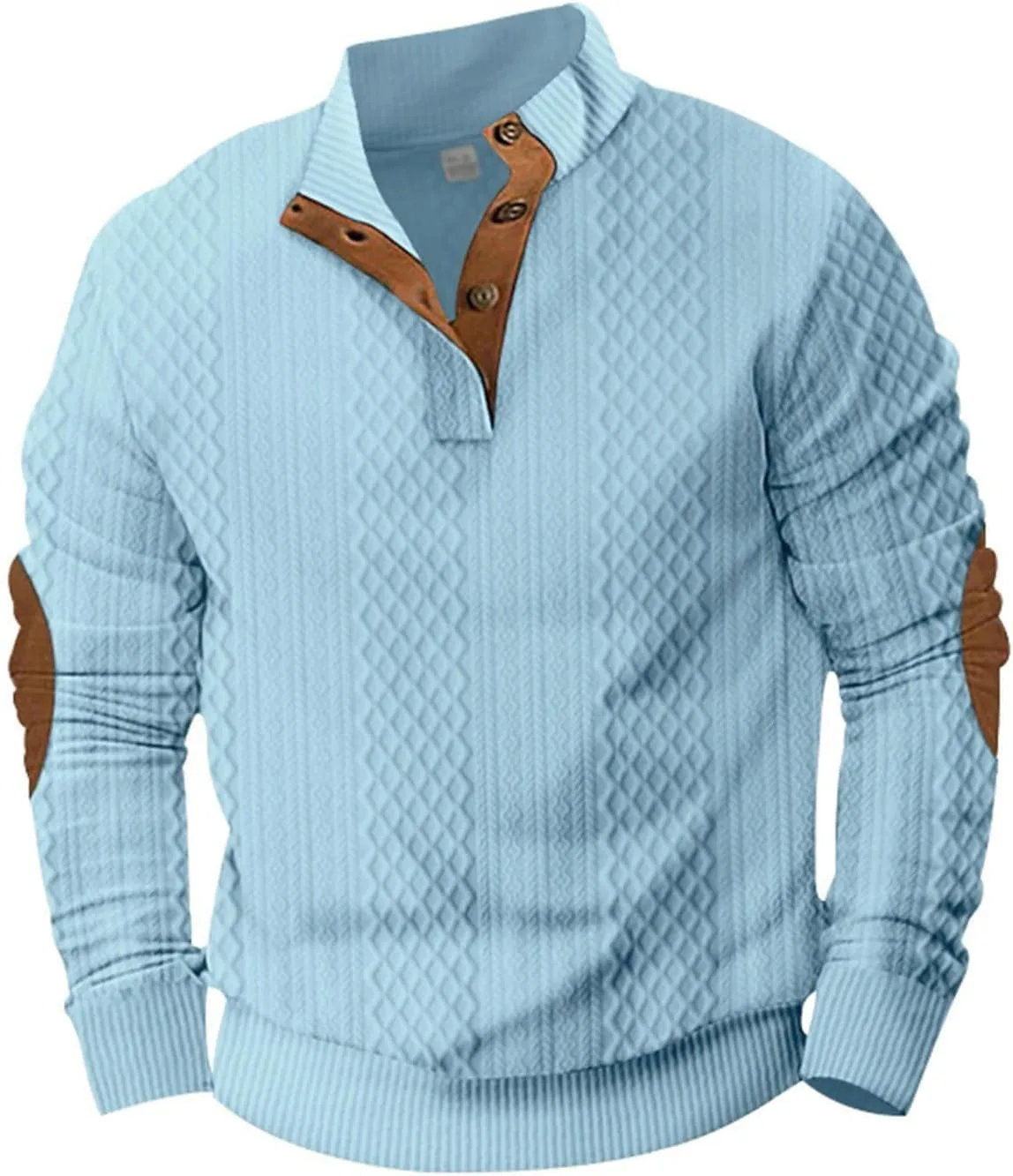 

Мужской свитер из вельвета с налокотниками и воротником-стойкой