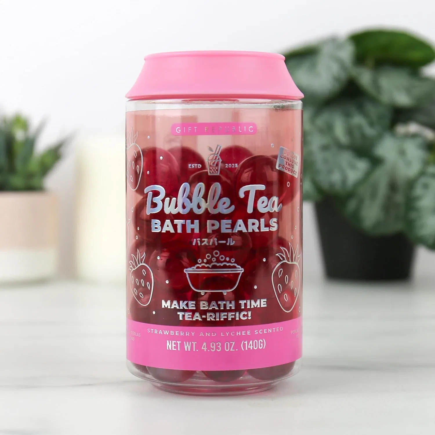 Жемчужины для ванны Bubble Tea с ароматом клубники и личи, 140 г Gift Republic — фото 3