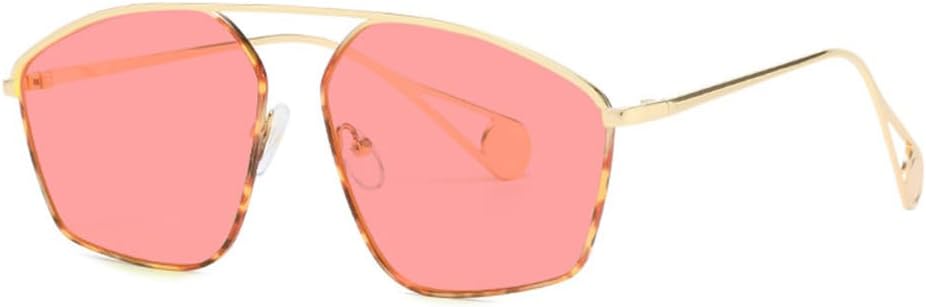 

Ретро-солнцезащитные очки неправильной формы из металла для женщин с прозрачными линзами цвета океана, мужские солнцезащитные очки сине-желтого цвета с защитой от УФ-излучения UV400 HPIRME, Red