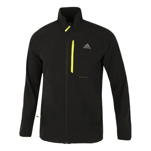 

Куртка contrasting colors outdoor windproof stand collar jacket black Adidas, черный