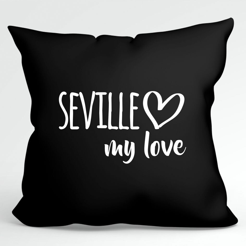 

Подушка Huuraa Seville my love декоративная подушка с наполнителем размер 40x40см черный для всех поклонников Севильи Испания идея подарка для друзей и семьи Hellweg Druckerei
