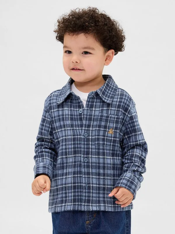 Рубашка в клетку на пуговицах для младенцев и малышей Gap, Blue Plaid
