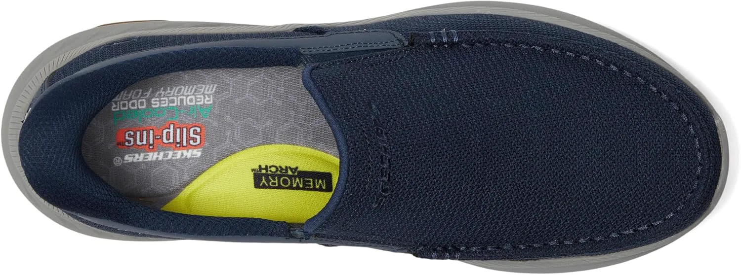 Мужские лоферы Skechers USA Pollard - Wilfred Dual Gore Moc Toe Slip-Ins, темно-синий — фото 2