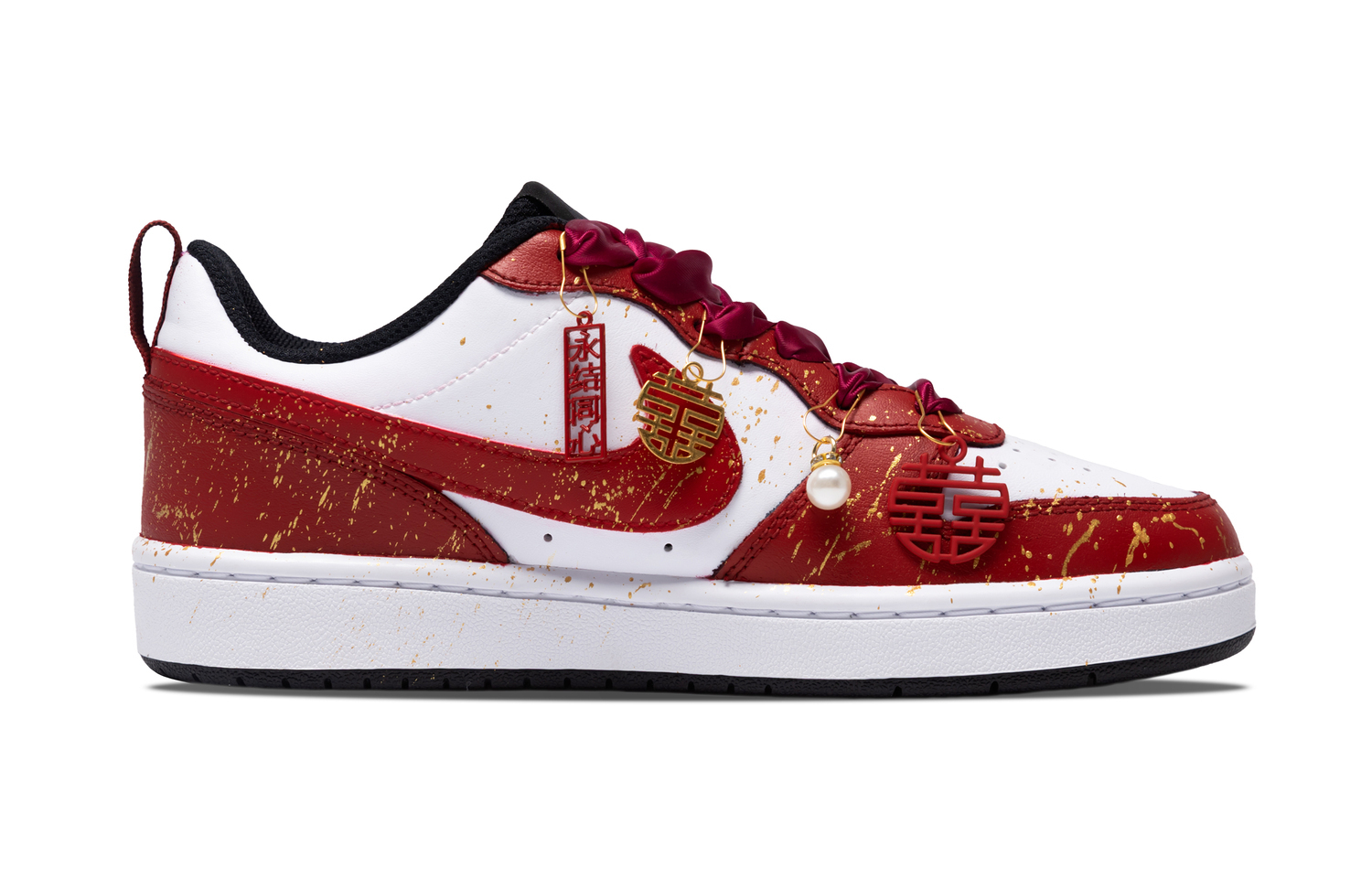 Кроссовки Nike Court Borough Low 2 Sauvignon Blanc противоскользящие износостойкие низкие для скейтбординга GS True Red, Тоска по тебе-Радость — фото 3