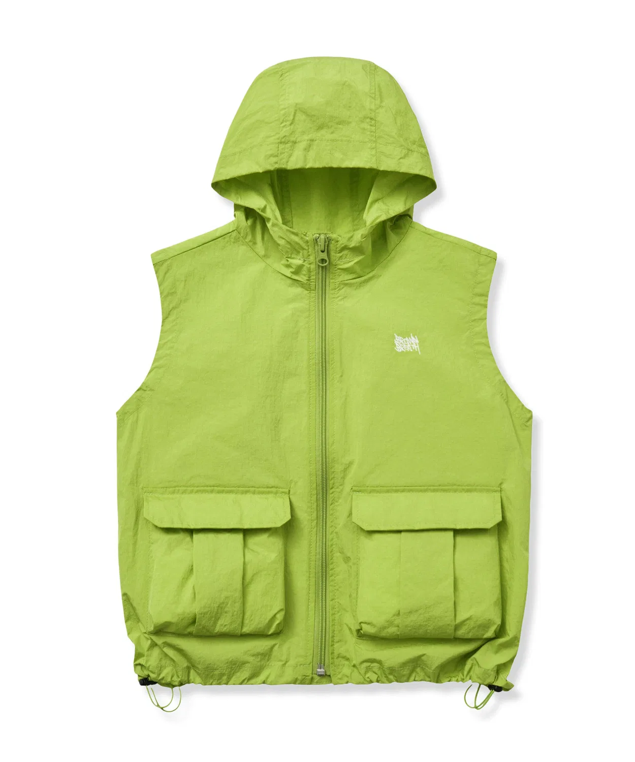Детский лёгкий жилет с капюшоном цвета лайм от Brownbreath Kids — фото 4
