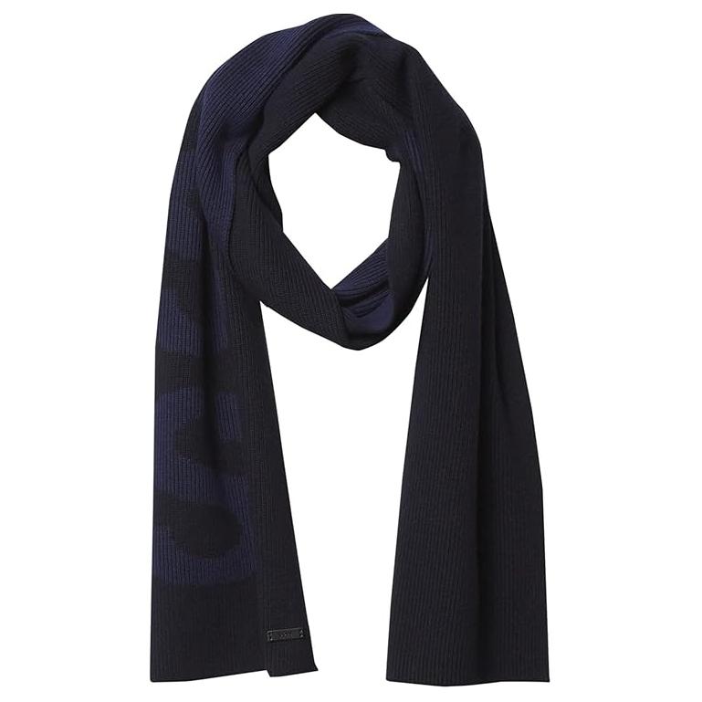 

HUGO BOSS Шерстяной вязаный шарф женский морской синий, Marine Blue