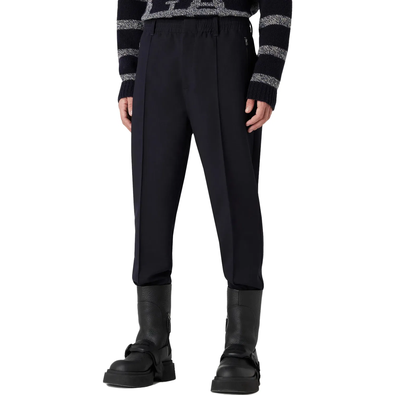 Брюки повседневные мужские Navy moderate straight fit EMPORIO ARMANI, Marine Blue — фото 4