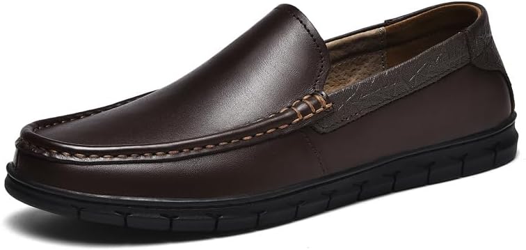 

Мужские лоферы повседневные кожаные слипоны оксфорды, мягкие, удобные и легкие мокасины, пенни-лоферы Hhhchpm, коричневый
