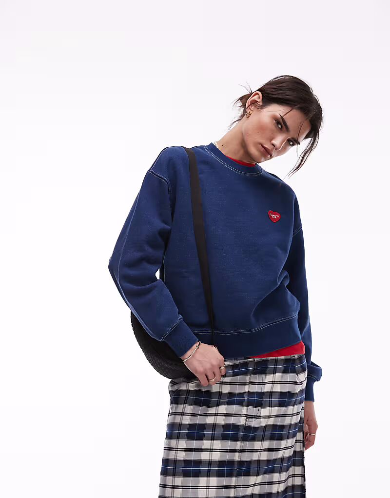 

Толстовка Carhartt WIP Ingo с логотипом в виде сердца темно-синего цвета