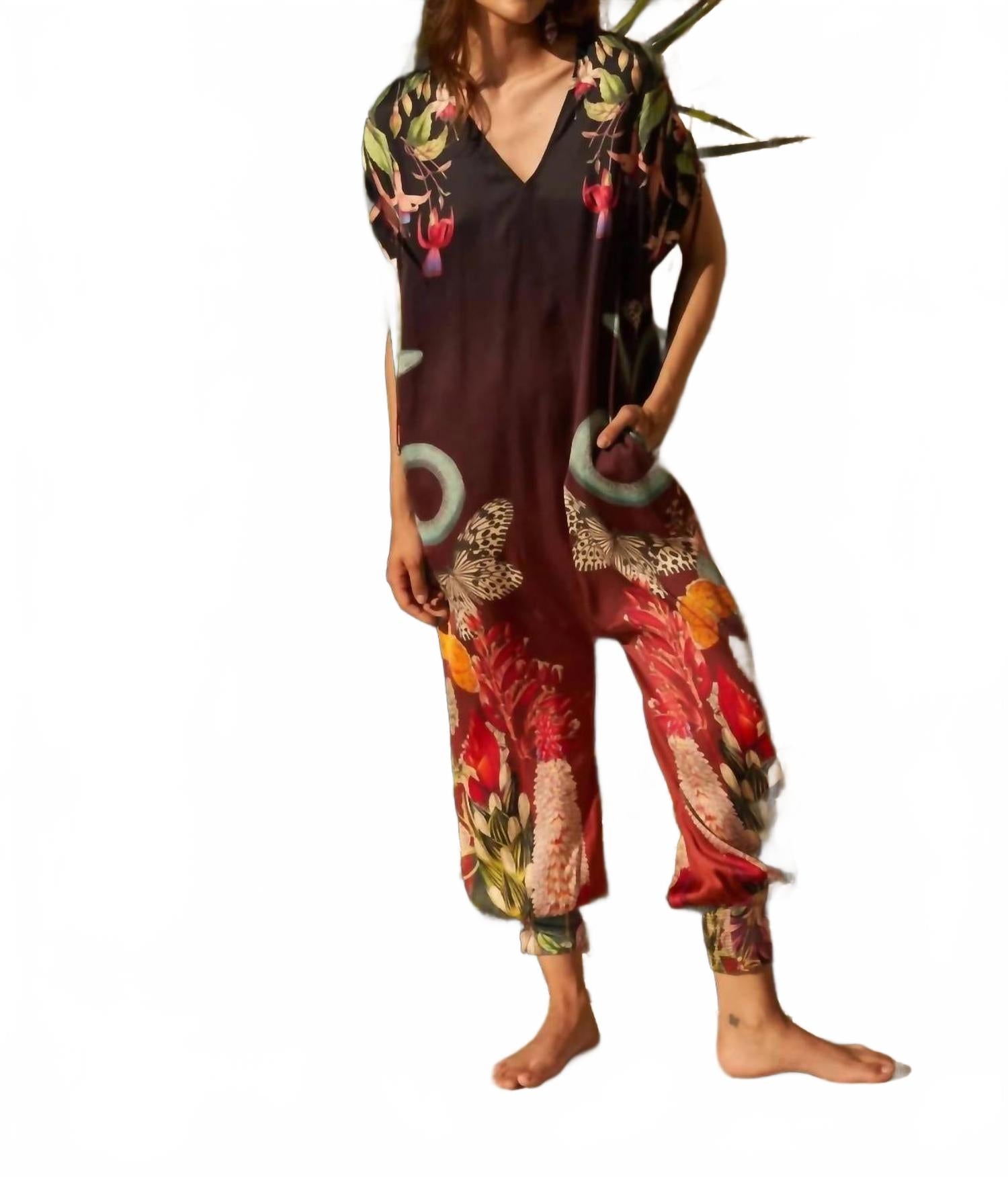 

Комбинезон Sera с V-образным вырезом, расцветка «Змея и бабочка» CAROLINA K, snake butterfly