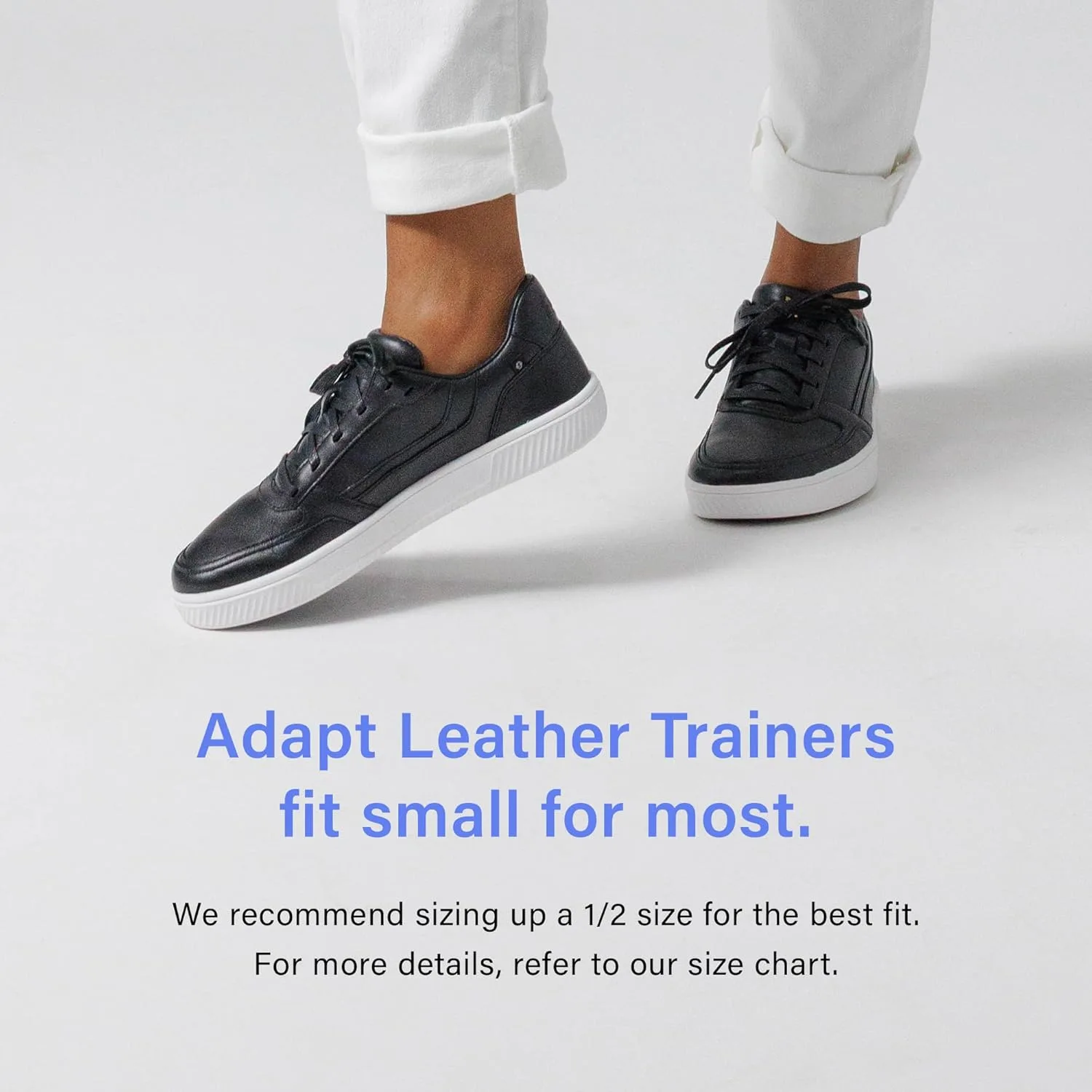 Кроссовки FLUX FOOTWEAR Adapt Leather Trainer - модель из натуральной кожи с нулевым перепадом высоты подошвы, широким носком и гибким протектором, идеально подходящая для ходьбы, повседневной носки и городского стиля жизни, черный — фото 2