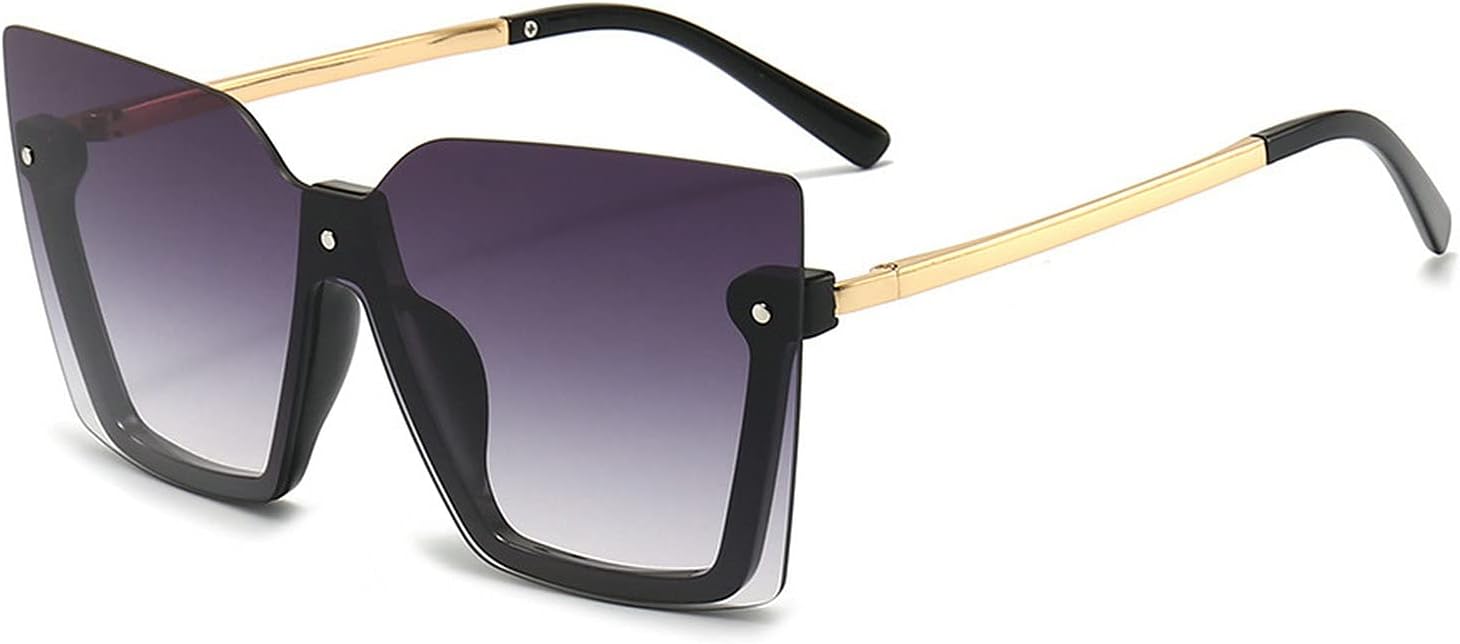 

Винтажные солнцезащитные очки в полуободковой квадратной оправе «кошачий глаз» 2021 года для женщин/мужчин, увеличенного размера, цельные, с градиентным переходом цвета COTIA, Gray