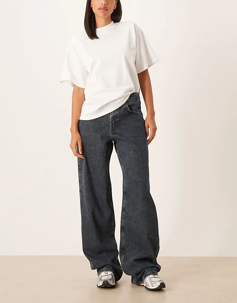 

Свободные джинсы Mango Davina из 100% хлопка темно-синего цвета