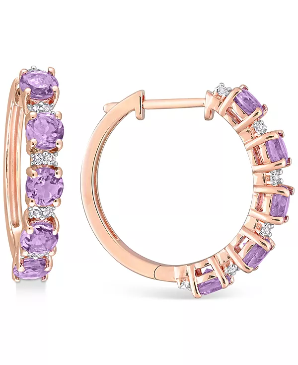 

Маленькие серьги-кольца с перидотом (3-3/4 карата tw) и белым топазом (1/4 карата tw) из стерлингового серебра с покрытием из розового золота 18 карат, 0,89 дюйма (также доступны с аметистом и гранатом) Macy'S, amethyst