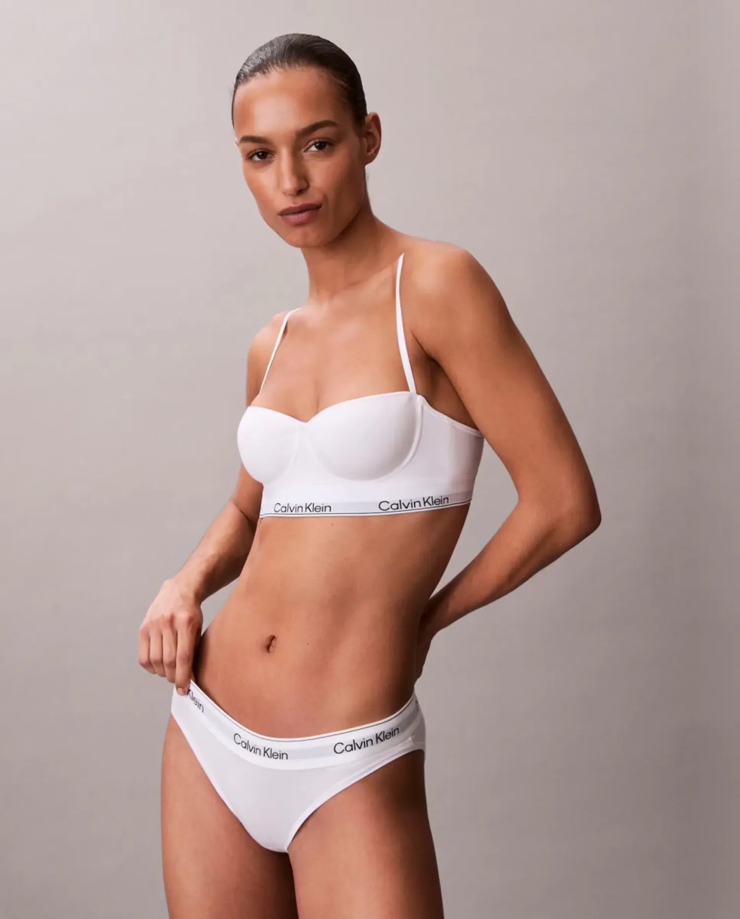 Бюстгальтер балконет предварительно сформированный ICON COTTON MODAL Calvin Klein, белый — фото 2