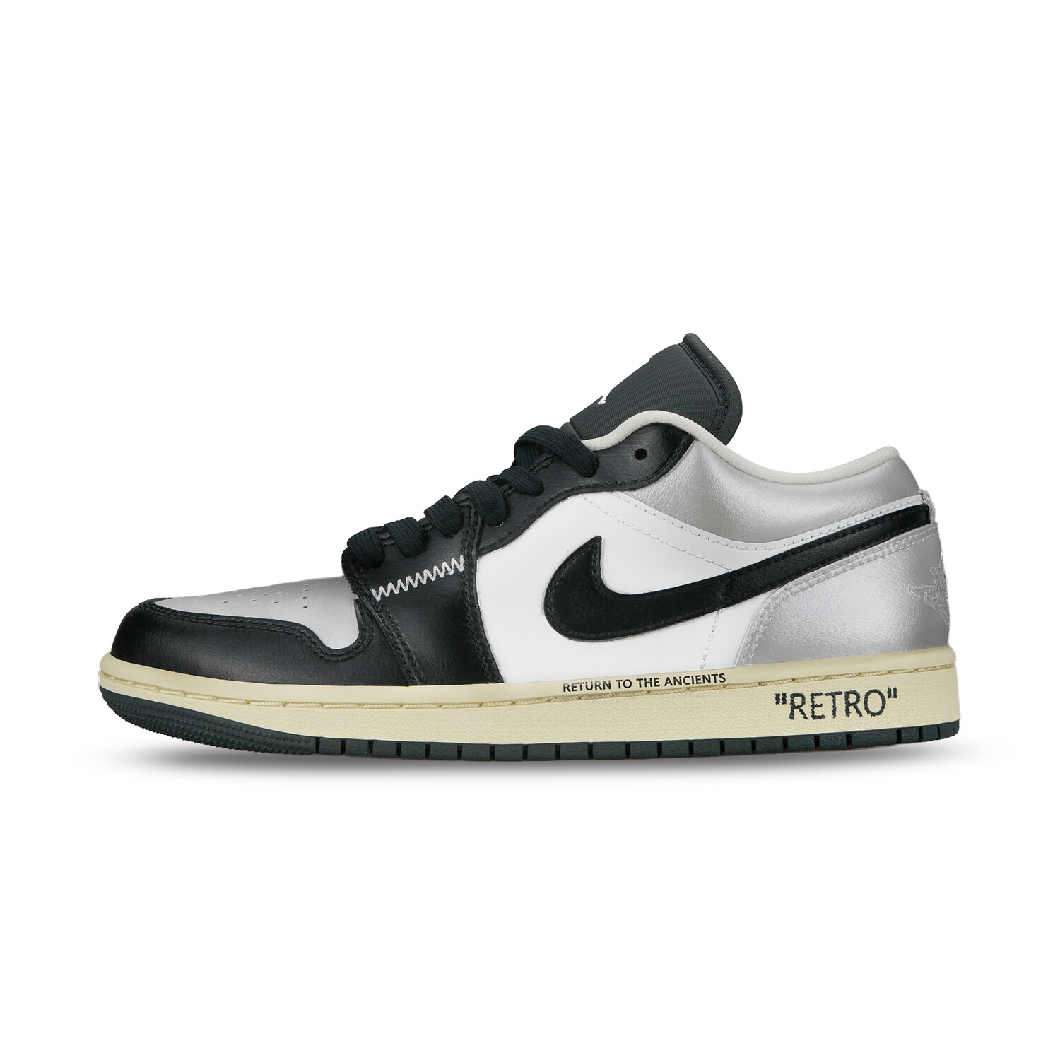 

Кроссовки Air Jordan 1 Vintage Basketball Shoes Women's Low-top Black/silver, черный
