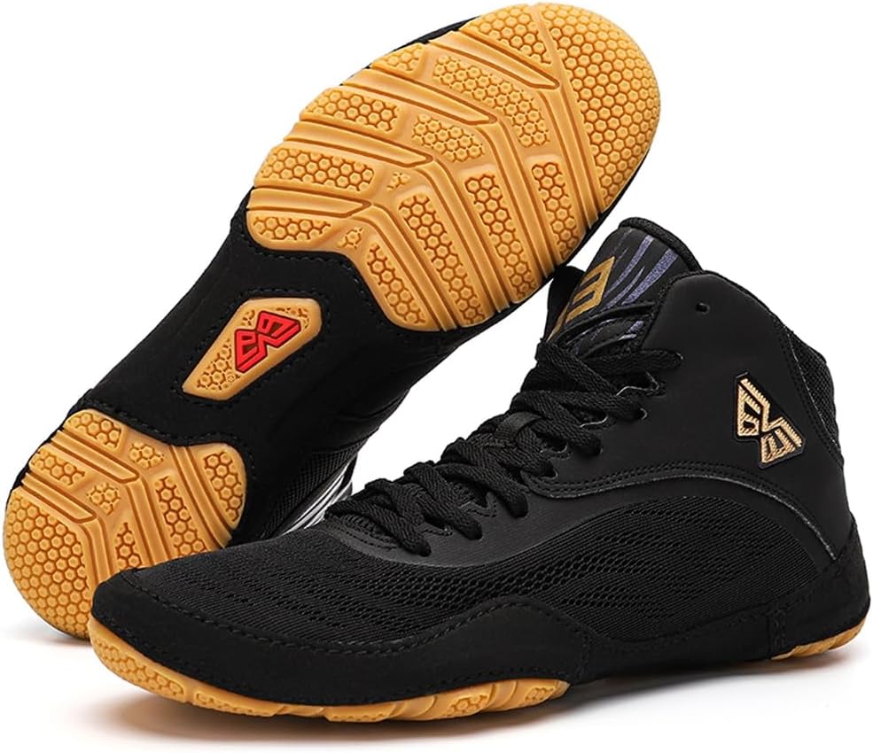 

Мужские и женские боксерские кроссовки, высокие борцовские сапоги для боевых единоборств, с противоскользящей резиновой подошвой для пауэрлифтинга, бодибилдинга и тяжелой атлетики Hiuzylqx, черный