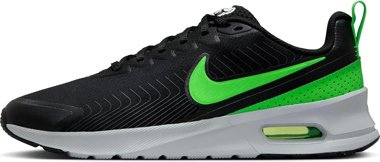 Мужские кроссовки Nike Air Max Nuaxis Na4 на шнуровке, черный/зеленый/серый