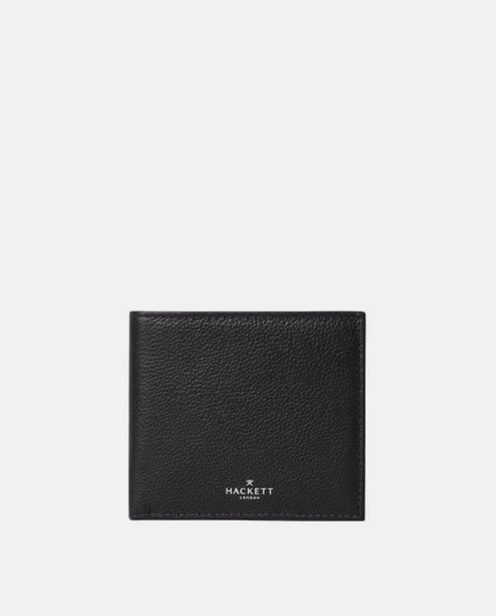 

Кожаный кошелек для карт и банкнот с мужским логотипом Hackett, коричневый