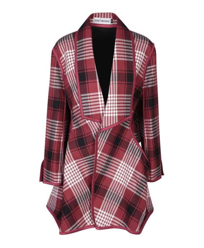 

Куртка из смесовой шерсти в асимметричную клетку Issey Miyake, мультиколор