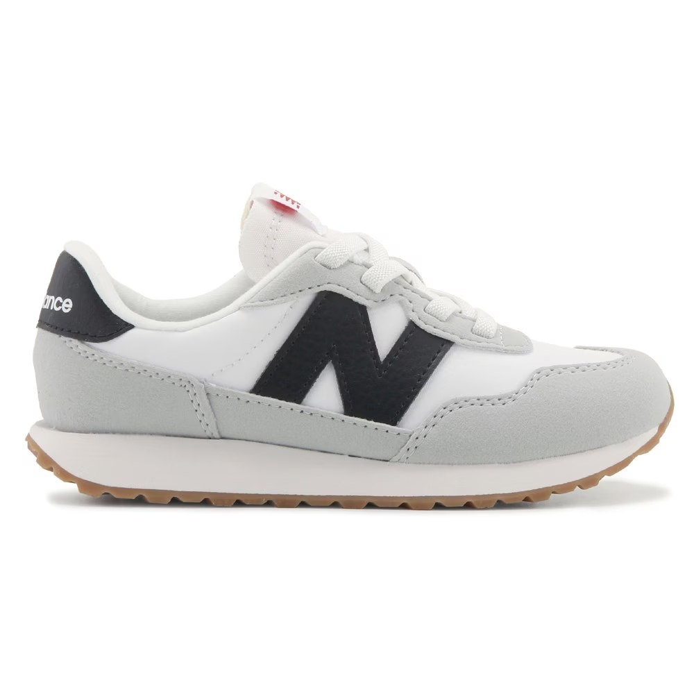 Детские ретро-кроссовки на липучках 237 New Balance для малышей, white/black/gum — фото 2