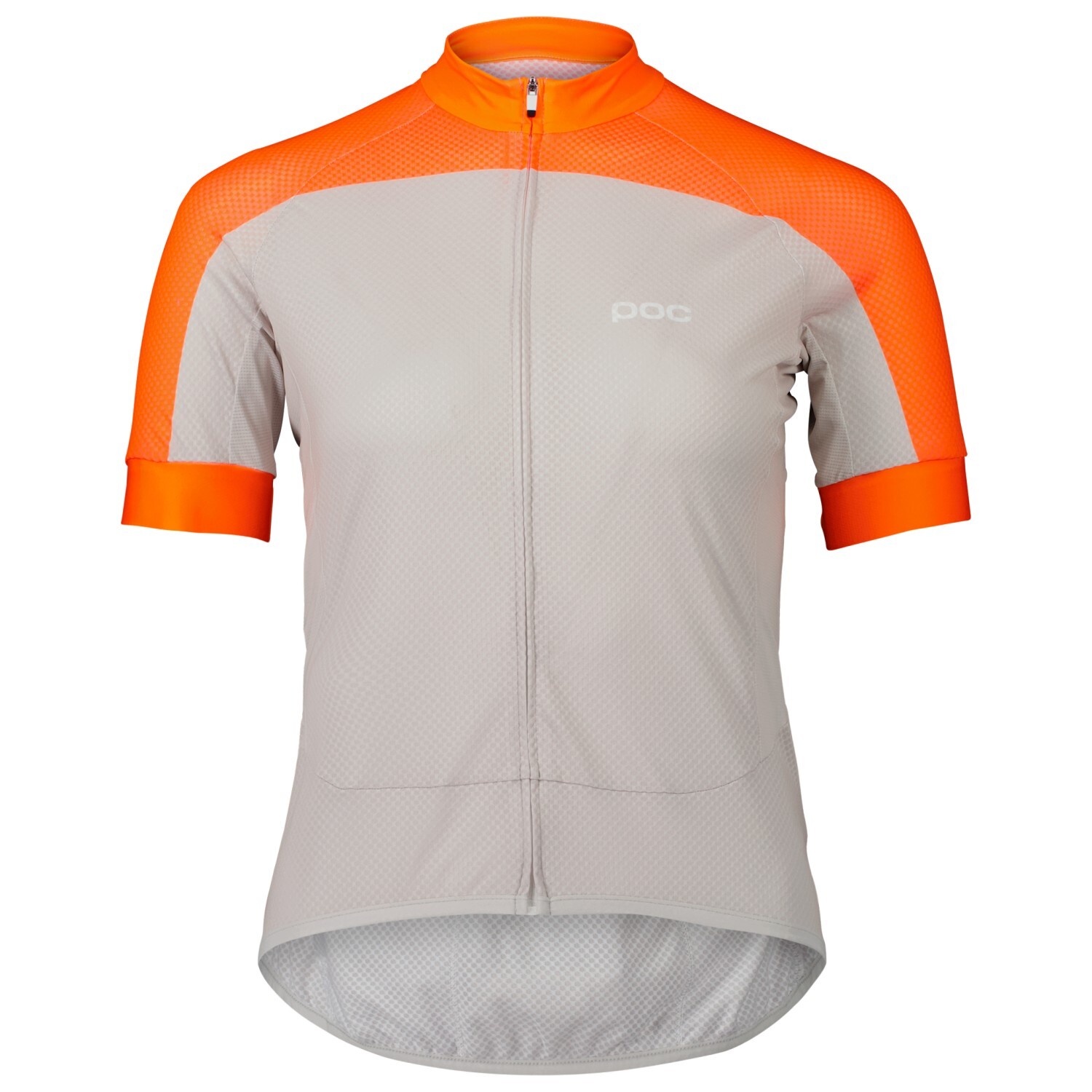 

Велосипедный трикотаж Poc Women's Essential Road Logo Jersey, цвет Zink Orange/Granite Grey