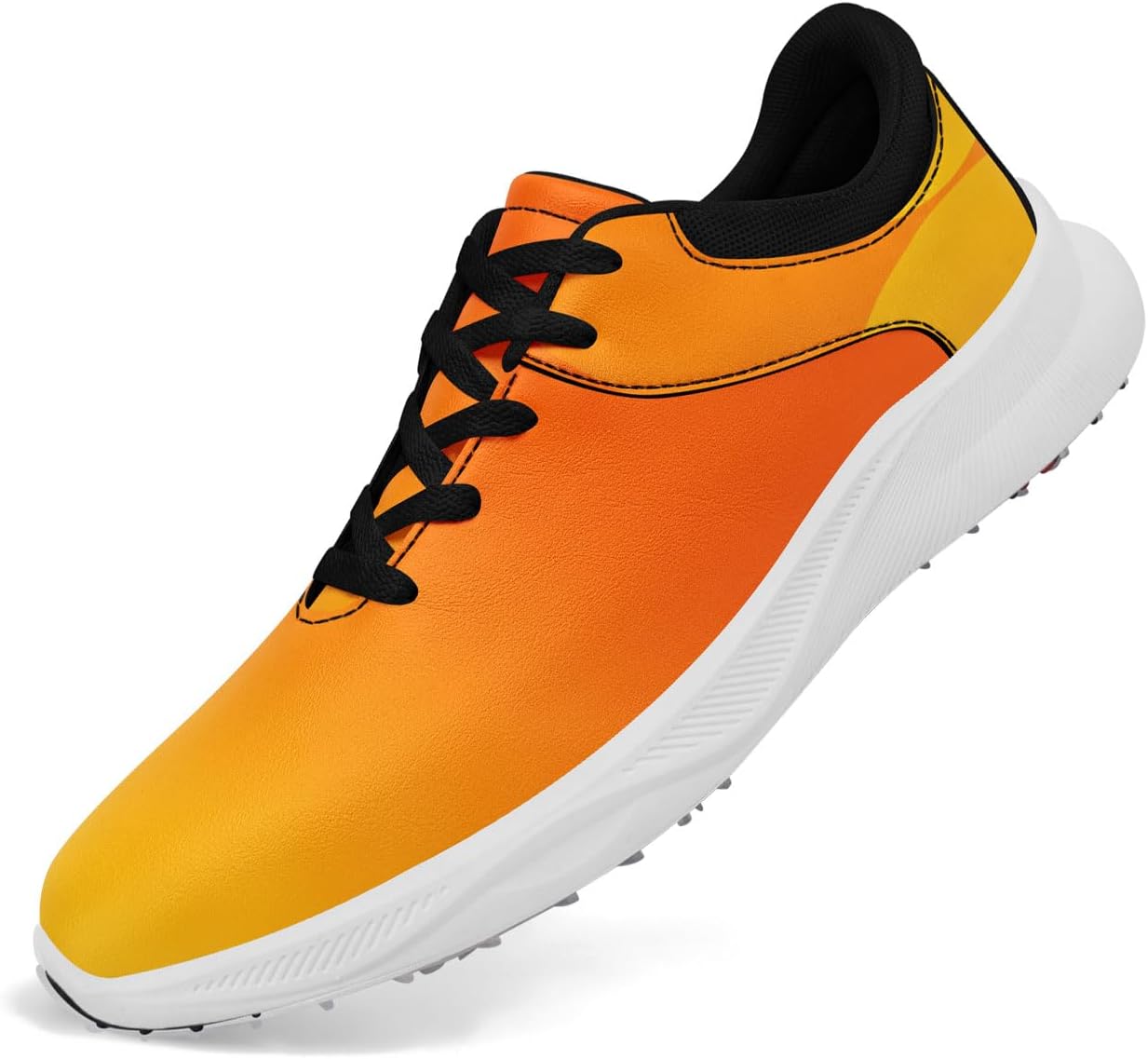 

Гольф обувь без шипов Gradient для мужчин и женщин - легкие водонепроницаемые спортивные кроссовки с вентиляцией для гольфа и активного отдыха на открытом воздухе Awsole, черный/желтый/оранжевый