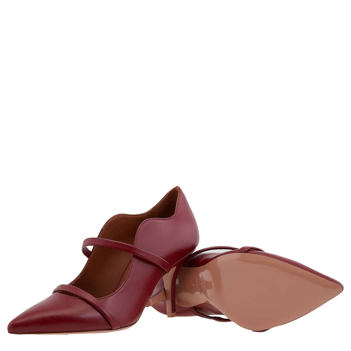 Мэлоун Сулье Морин 70 Двойные ремешки Кожаные туфли Malone Souliers, Wine/Wine — фото 2
