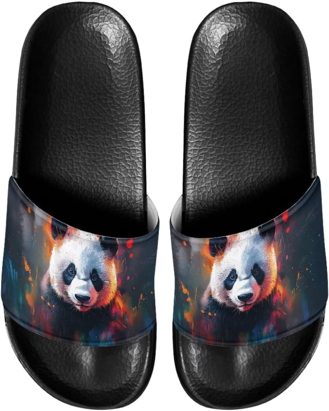 

Мужские шлепанцы на слайде к 4 июля, домашние шлепанцы, противоскользящие, с толстой подошвой, удобные, быстросохнущие для душа, пляжа и спортзала Ocwfudsx, Panda