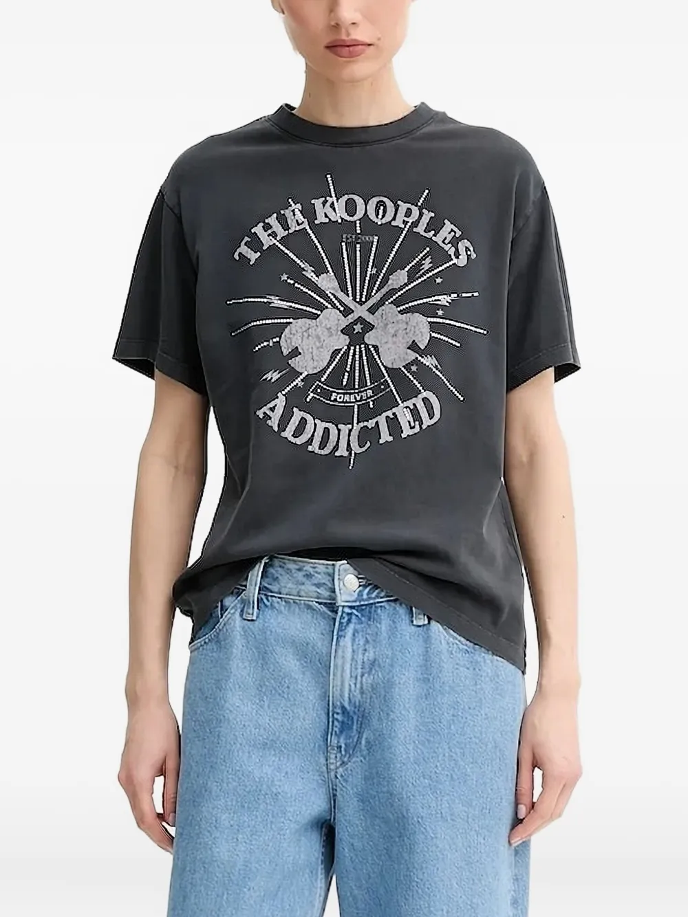 

Футболка с графическим принтом The Kooples, серый