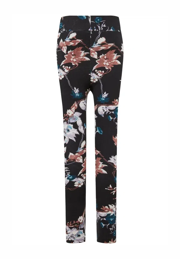 Леггинсы Urban Classics Soft Aop Leggings Trousers, черный с цветочным принтом — фото 2