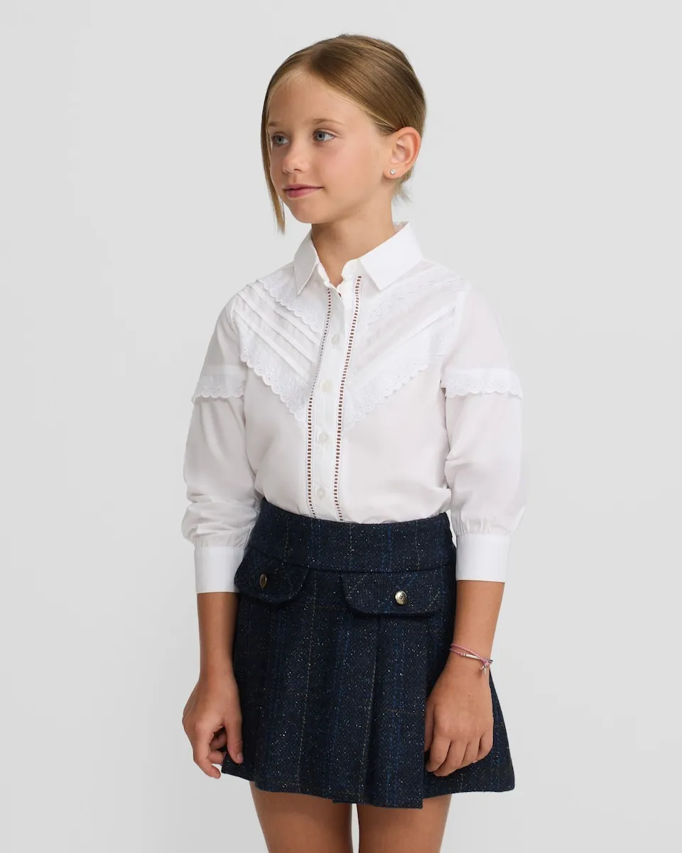 

Белая детская рубашка с вышивкой Silbon, белый