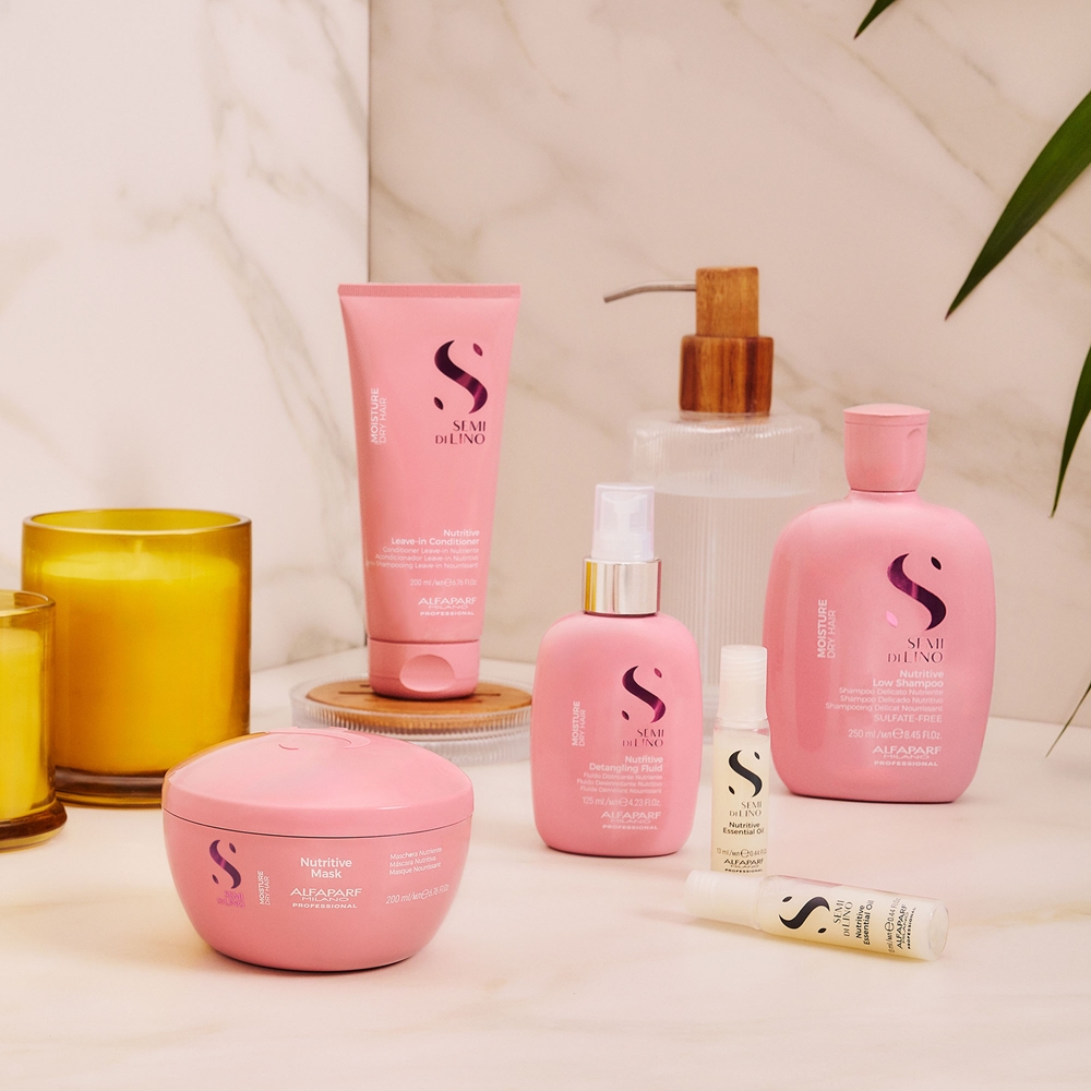 Полужидкий увлажняющий флюид Semi di lino Moisture Nutritive Detangizing Fluid, несмываемый, облегчающий расчесывание Alfaparf Milano, 125 мл — фото 4