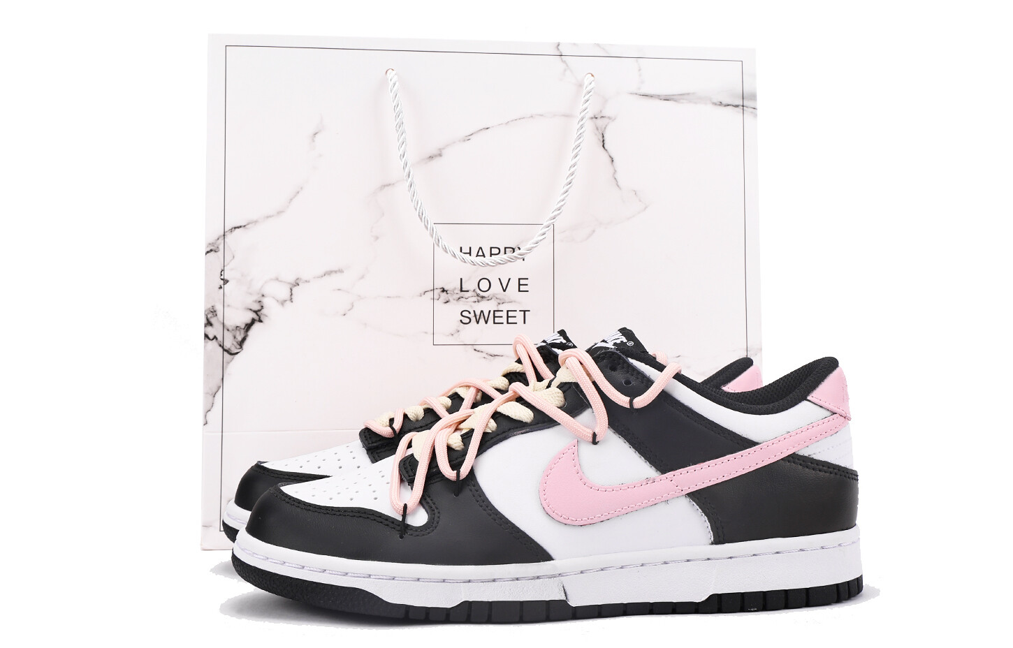 

Кроссовки Nike Dunk Skateboarding Shoes Women's Low-top Black/Pink, розовый