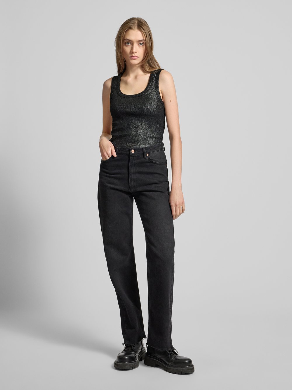 

Топ в рубчик, модель «LACEY» Pepe Jeans, черный