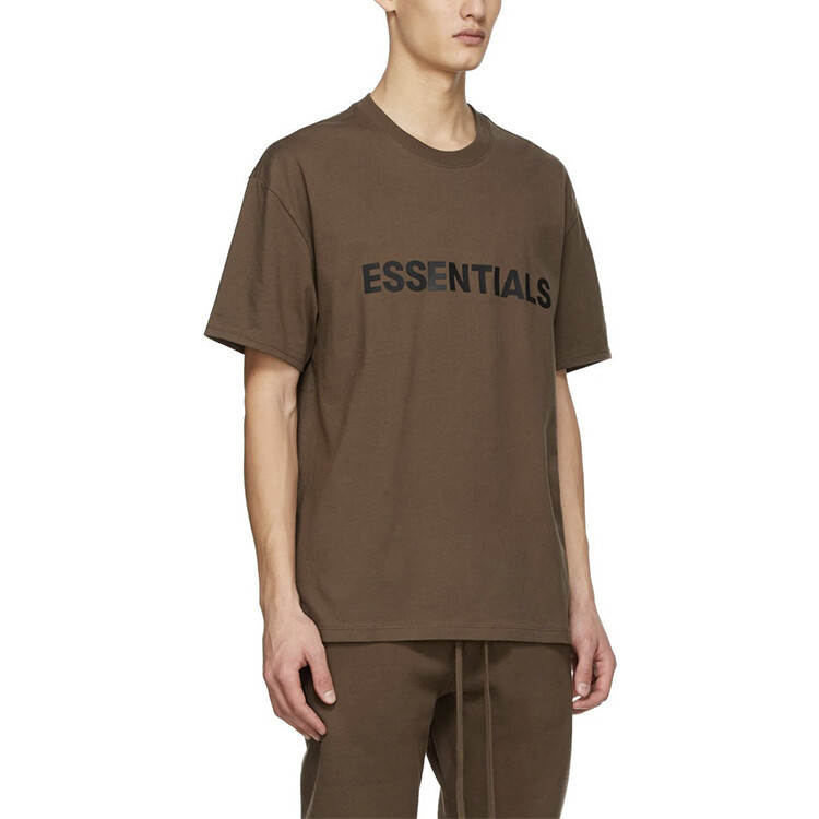 Футболка FW20 унисекс коричневого цвета Fear Of God Essentials, коричневый — фото 4