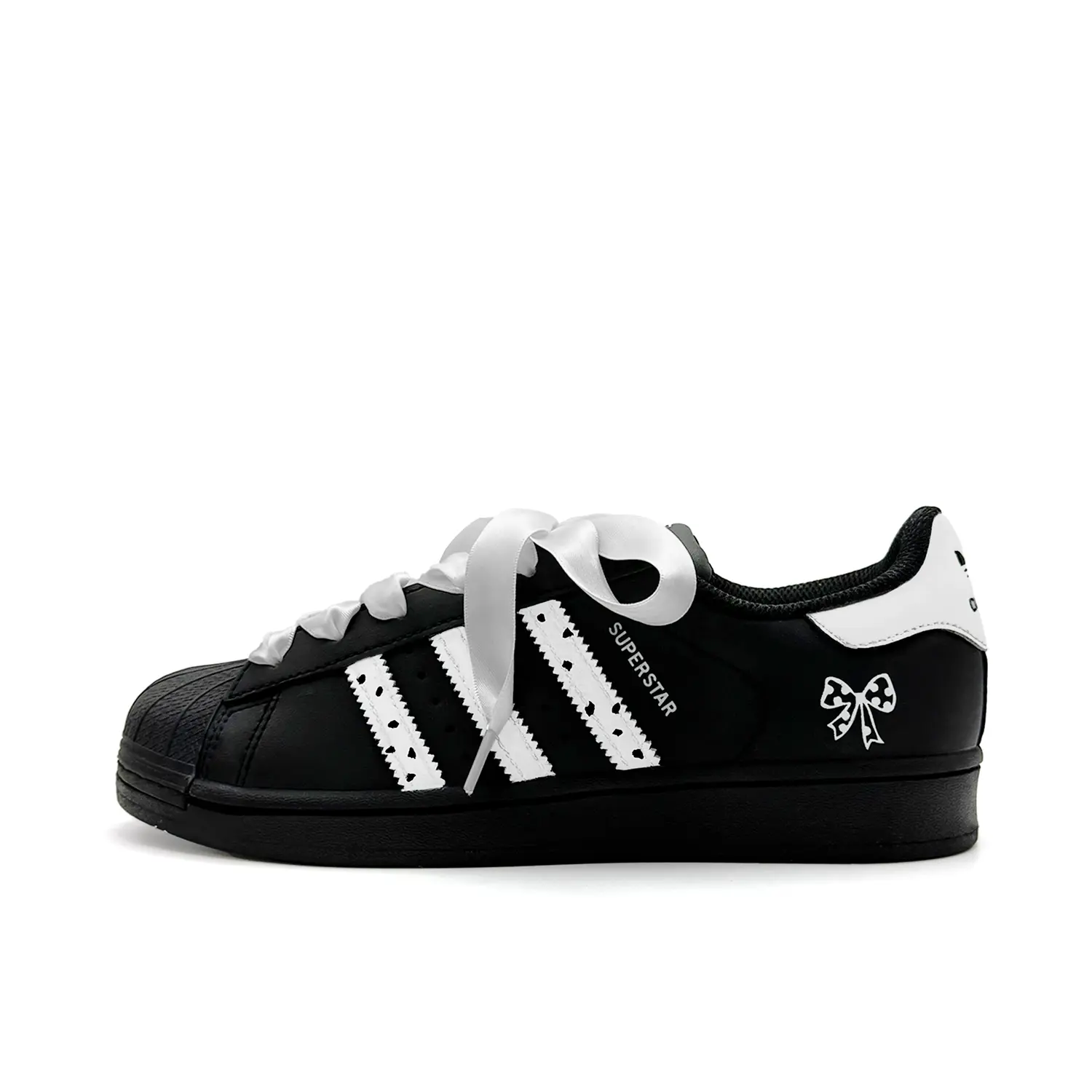 

Adidas Originals Детские низкие скейтбордистские кроссовки Superstar 2 Milk Puff White Tea 30, износостойкие, черные