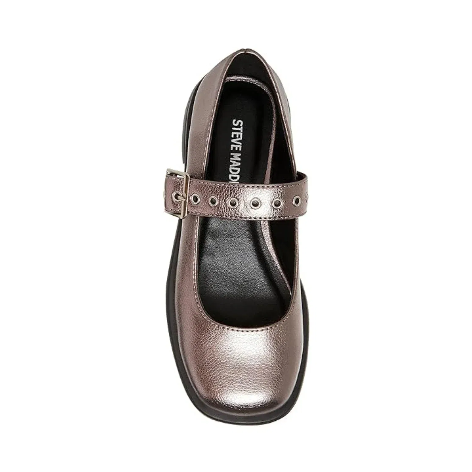 Детские балетки Steve Madden Bitsy Flat цвета олова с закругленным носком и регулируемым ремешком HTAT414 — фото 2