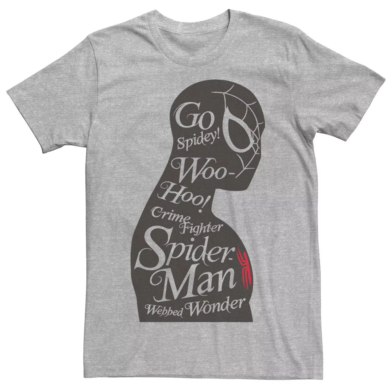 

Мужской Marvel Spider-Man Woo Hoo! Футболка с силуэтом и надписью Licensed Character
