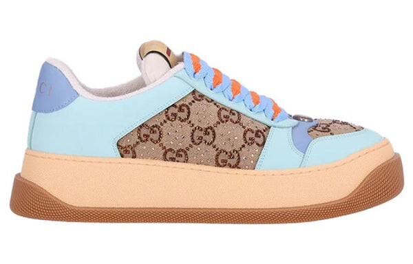 Кроссовки screener gg leather sneakers 'beige blue orange' Gucci, бежевый — фото 2