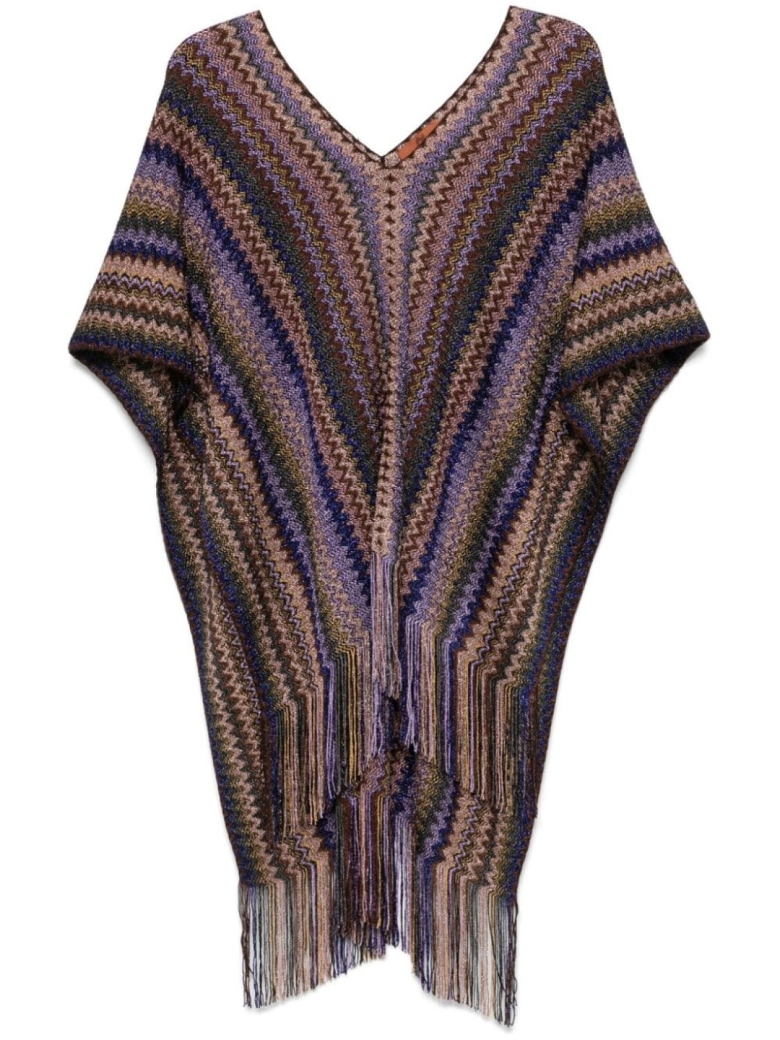 

Пончо с узором зигзаг Missoni, коричневый