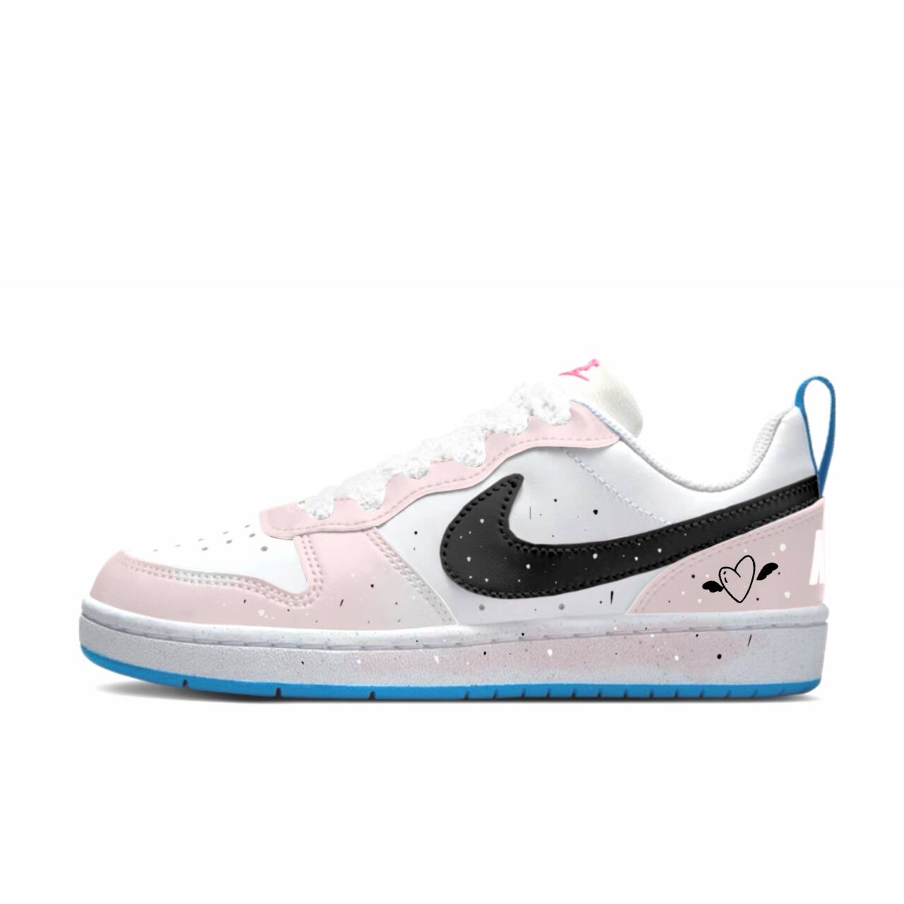 

Nike Court Borough Synthetic Leather Slip Resistant Abrasion Resistant Low top Kids' Skateboarding Shoes Pink White