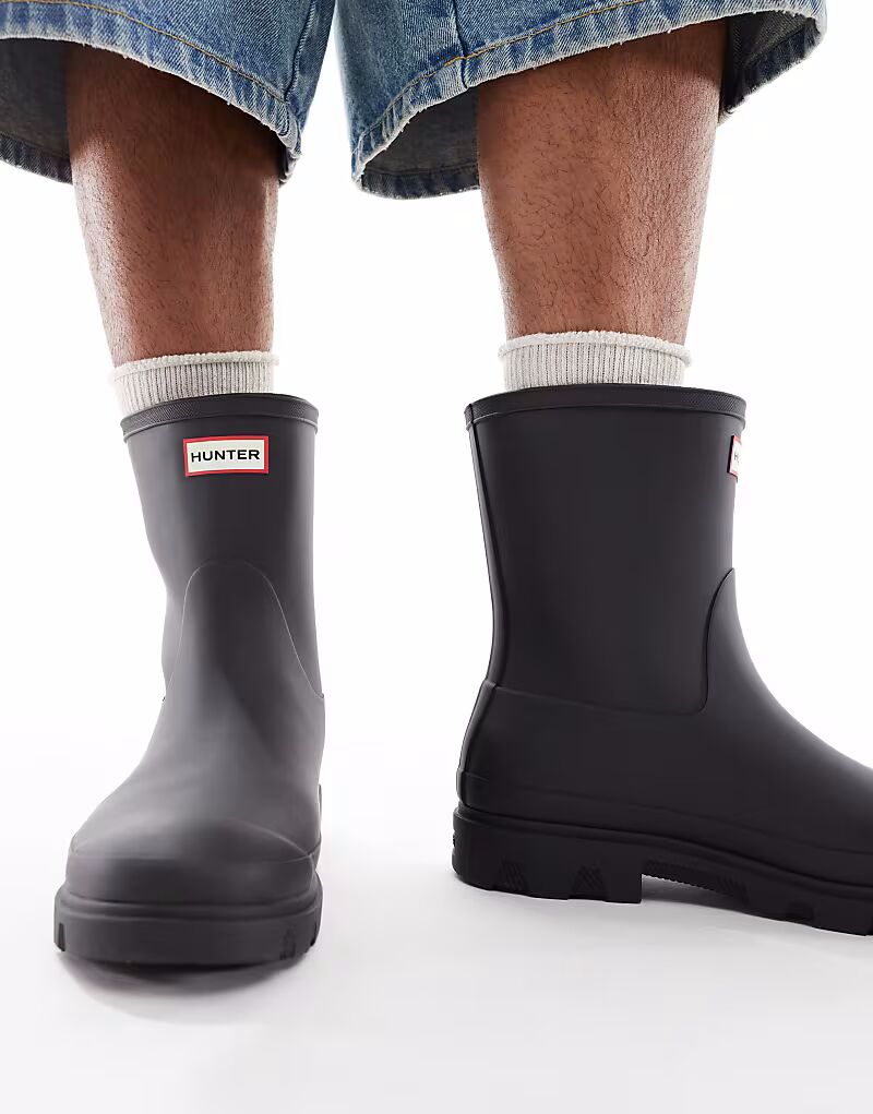 Короткие резиновые сапоги Unisex Downpour черного цвета Hunter — фото 2