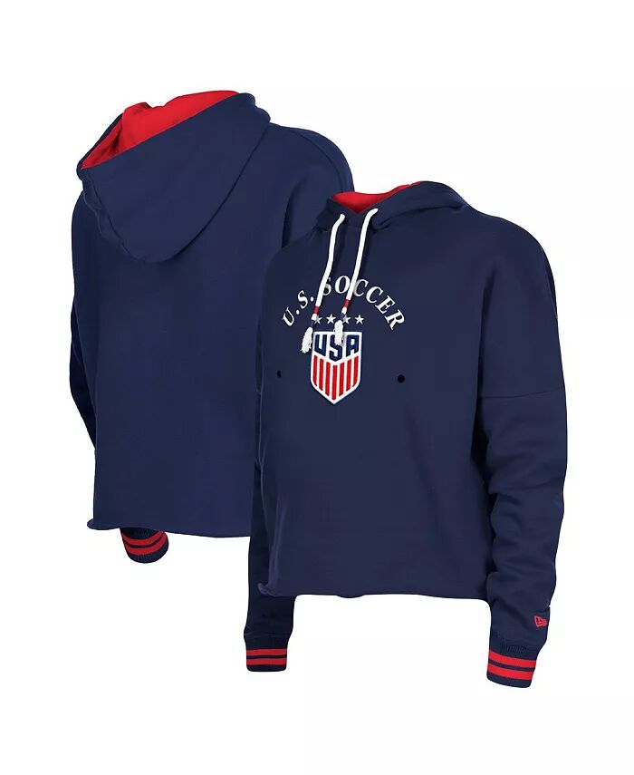

Женская укороченная флисовая толстовка с капюшоном 5th & Ocean by Navy USWNT Athleisure New Era