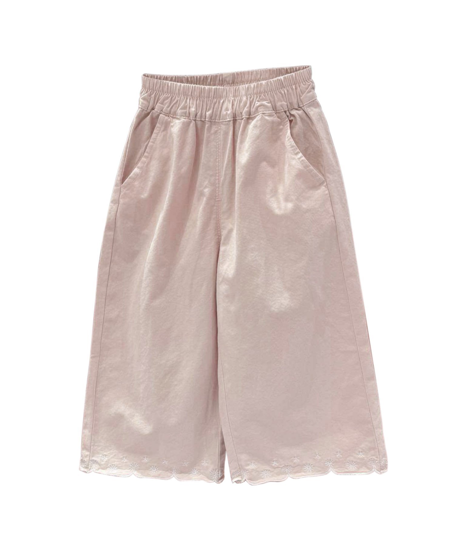 Хлопковые брюки с кружевной отделкой Aimoha Kids, pink