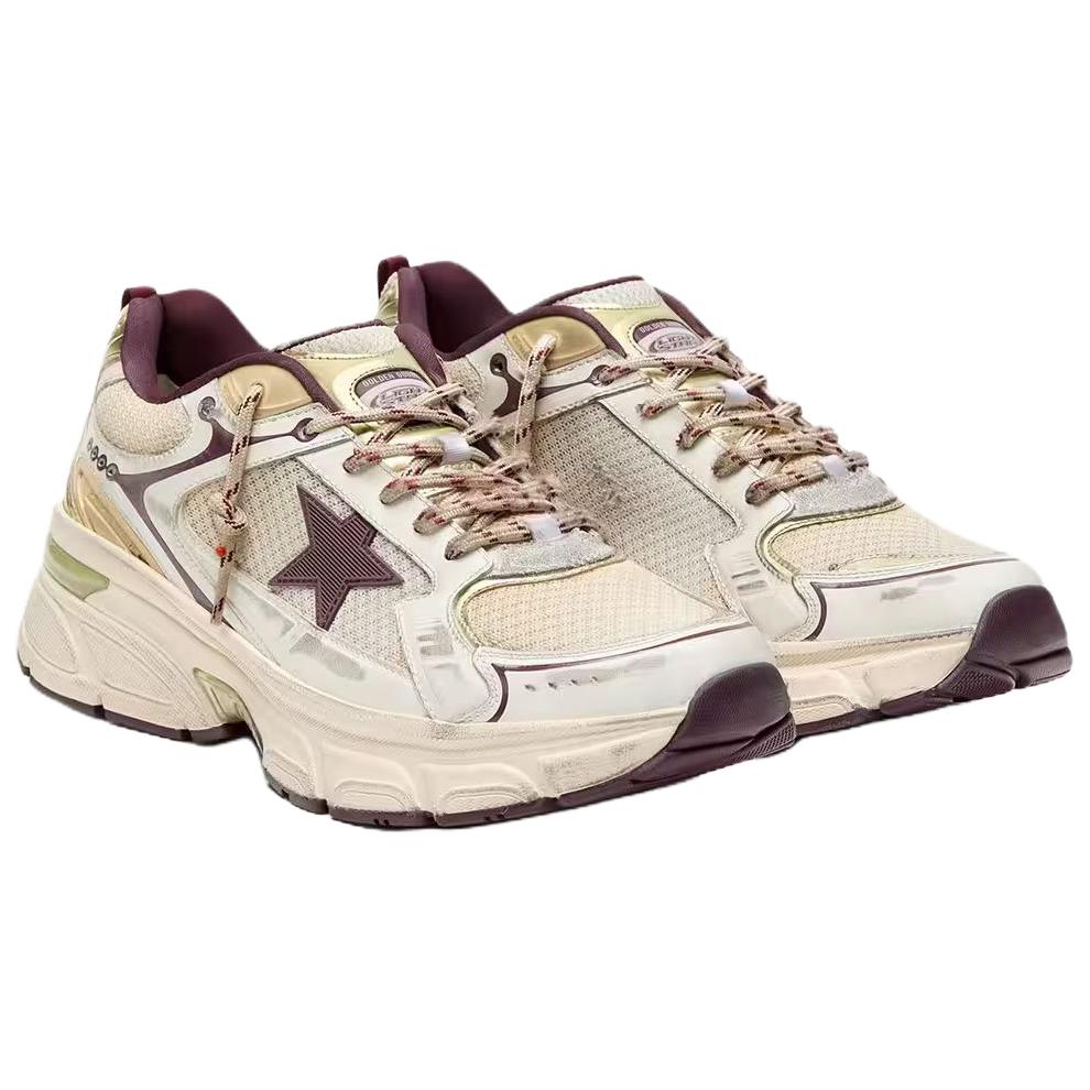 Golden Goose Lightstar низкие повседневные кроссовки из коровьей кожи для мужчин, бордовые — фото 4