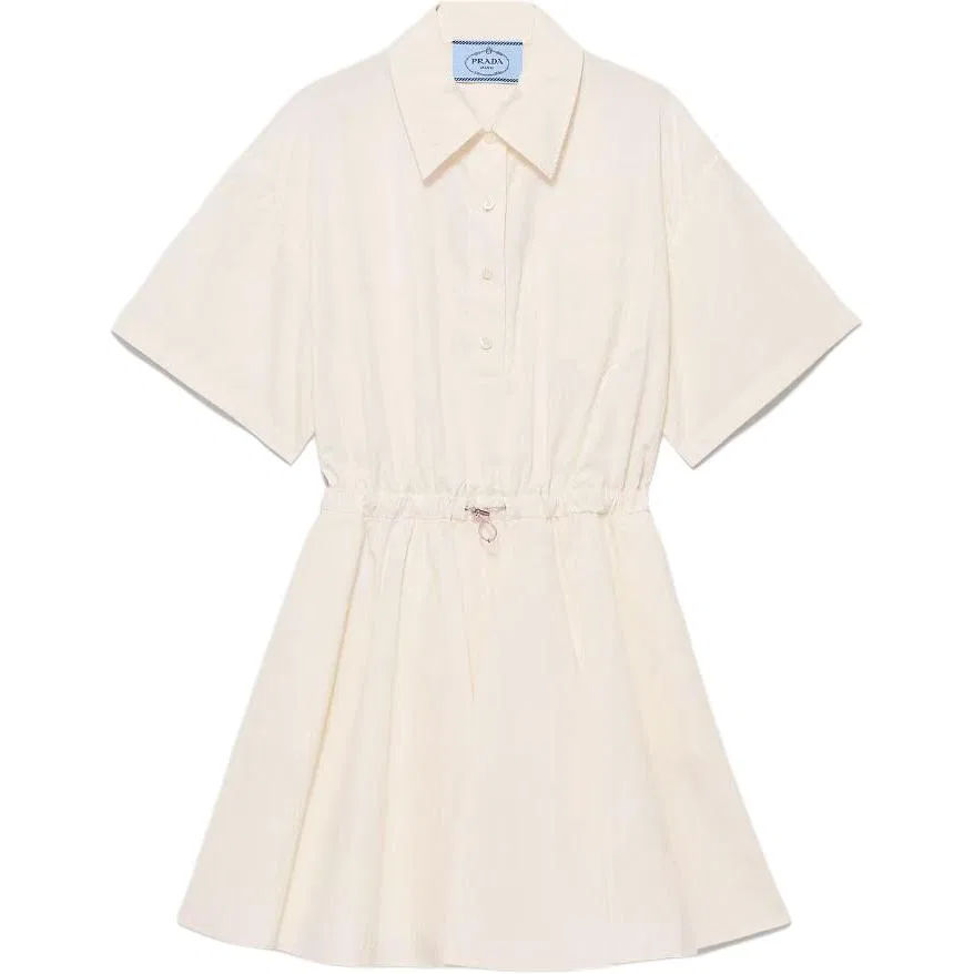 Платье короткое с коротким рукавом PRADA Ivory