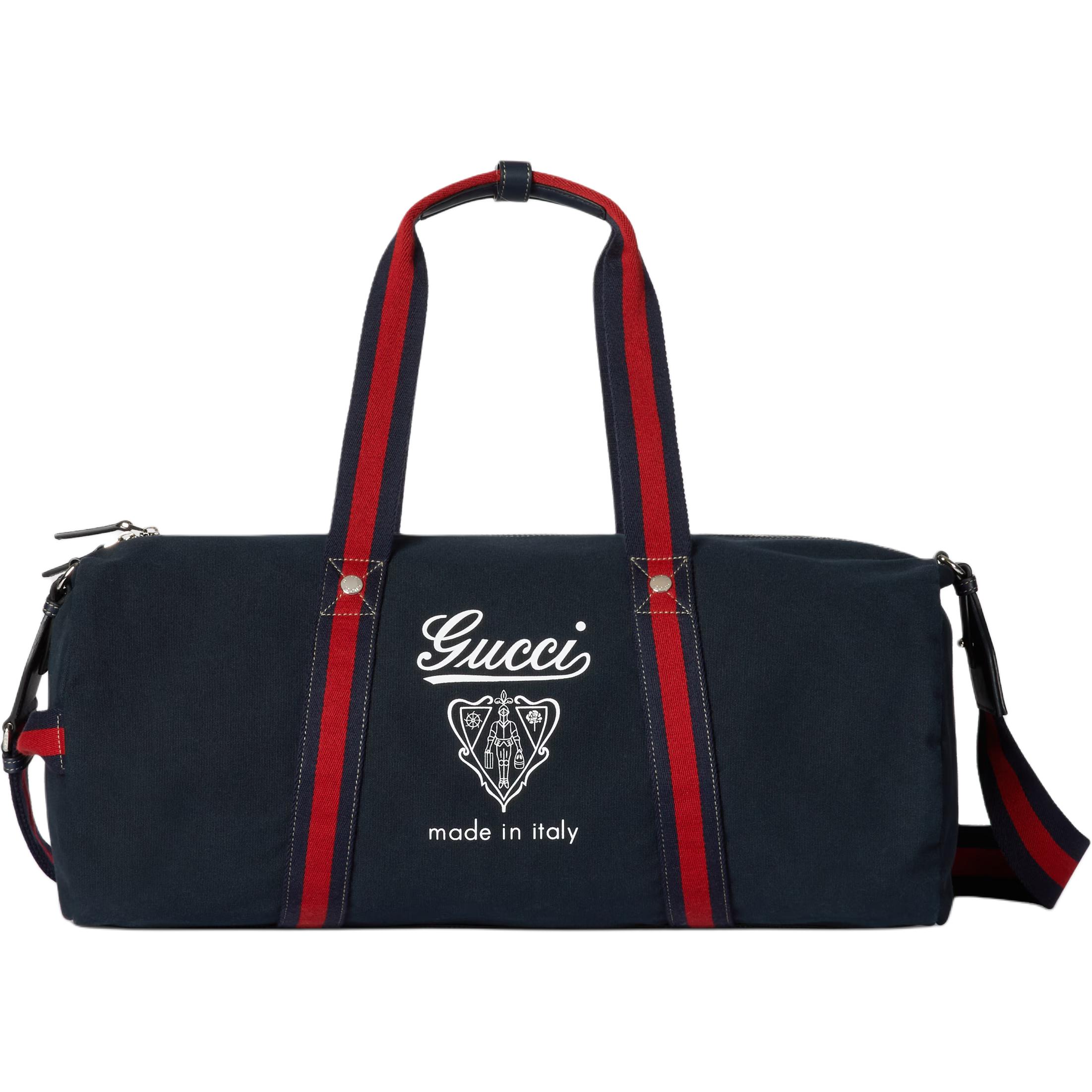 

GUCCI Тканевая сумка для путешествий мужская тёмно-синяя